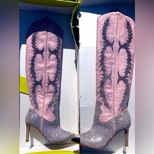 Gianni Bini Purple Rhinestone Boots size 8.5